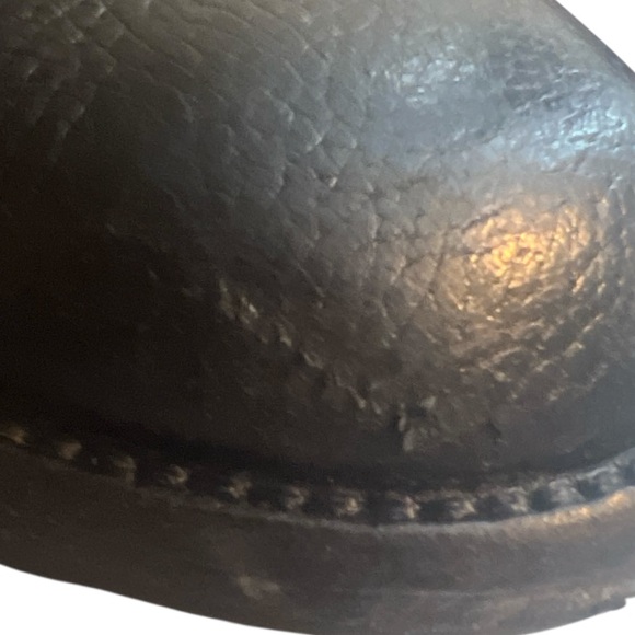 Tory Burch Black Leather Riding Boots Gold Logo Buckle Womens Size 8M - Picture 9 of 12